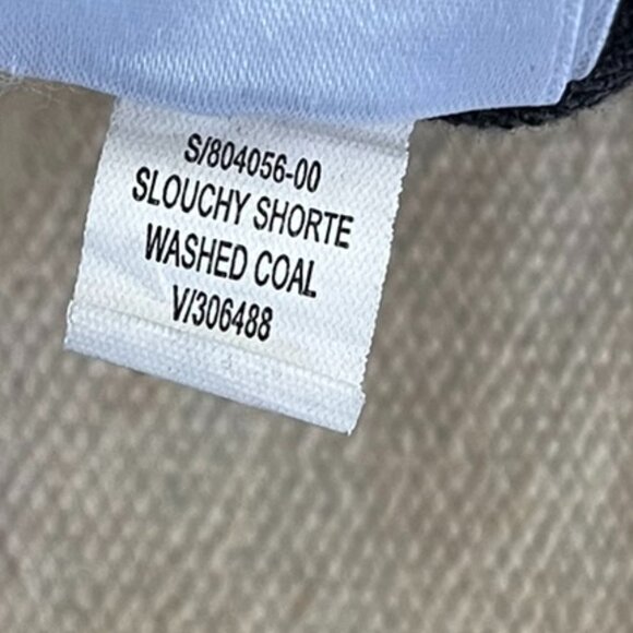 Old Navy Woman's Black Slouchy Shortie Washed Coal Jean Overall Shorts Sz Med - Picture 7 of 8